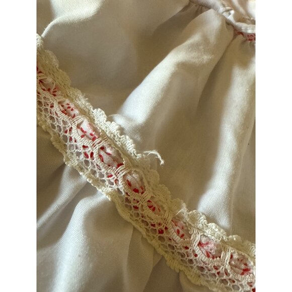 Vintage Baby Doll or Newborn Dress With Floral Print & Lace Trim Red - Picture 9 of 15
